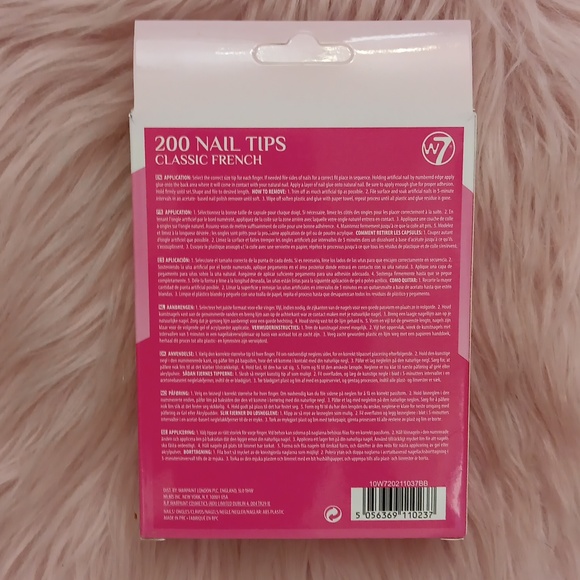 Brand New W7 CLASSIC FRENCH False Nail Tips-L - Picture 2 of 3